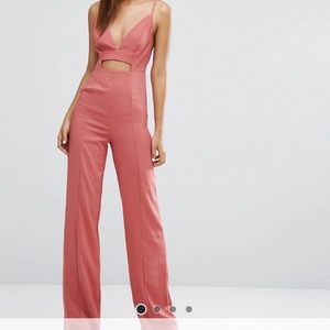 Tall pink cut out jumpsuit